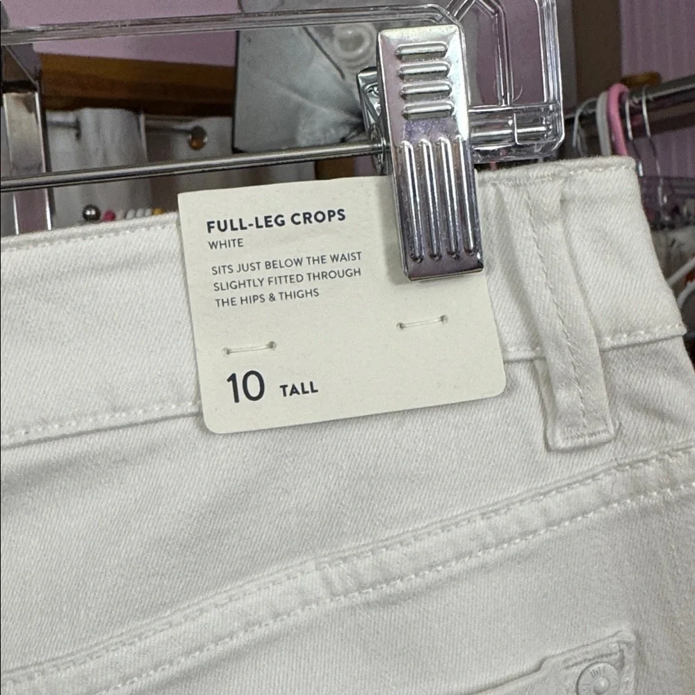 NWT J. Jill Denim White Full Leg Crops - Size 10T - Authentic Fit